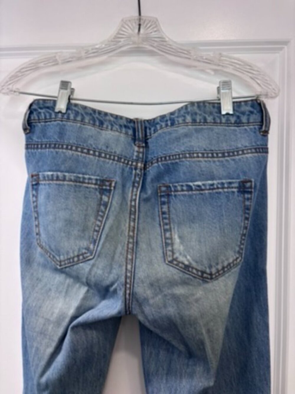 Forever 21 Medium Wash Distressed Cuffed Jeans - Picture 6 of 7